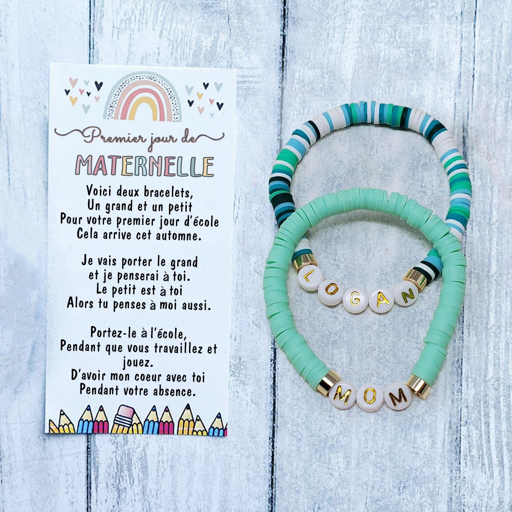 Bracelet Rentrée Scolaire Personnalisé Cadeau Premier Jour de MATERNELLE