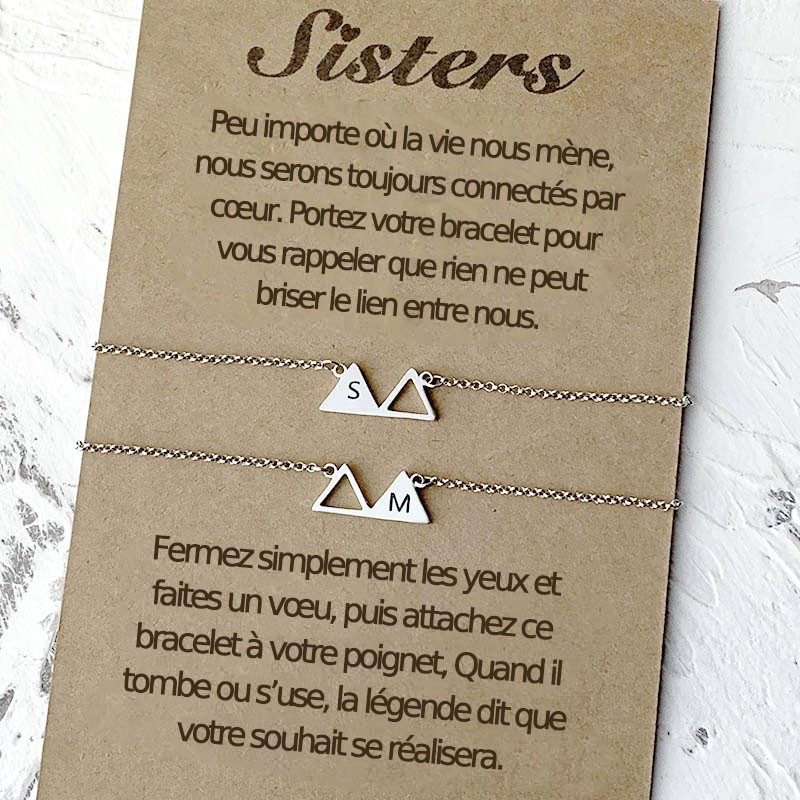 Bracelets d'amitié personnalisés Best Friend Sister pour 2