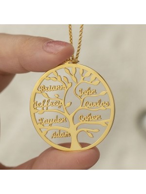 Personnalisé Famille Arbre Coeur noms Cercle stand up Plaque Gravée Tout Nom