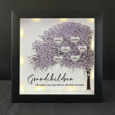 Personalized Family Tree Grandchildren Fill A Place Name Black Frame Home Decor For Grandma