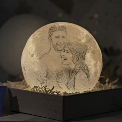 Lampe de lune personnalisée 3D Photo Moonlight Touch Home Decor Cadeau de Saint Valentin