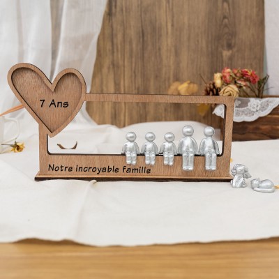 7 ans notre incroyable famille figurines de sculpture personnalisées cadeau de Noël