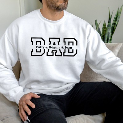 Sweat à capuche papa personnalisé avec noms d'enfants pour cadeau de fête des pères