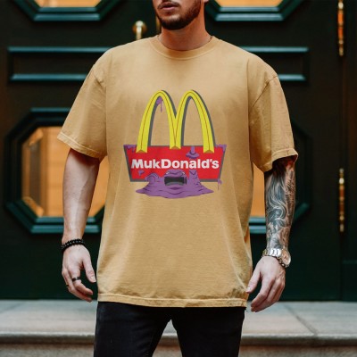 T-shirt à col rond personnalisé avec motif de dessin animé Le meilleur cadeau pour la fête des pères