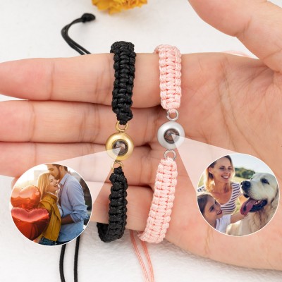 Bracelet à breloques personnalisé avec projection de photos pour femme, Saint-Valentin