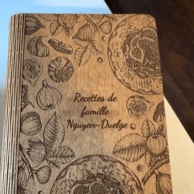 Livre de recettes de maman en bois personnalisé pour les idées de cadeaux de Noël de grand-mère