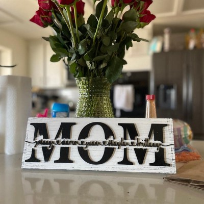 Panneau en bois de maman personnalisé avec gravure de nom pour l'anniversaire de grand-mère fête des mères