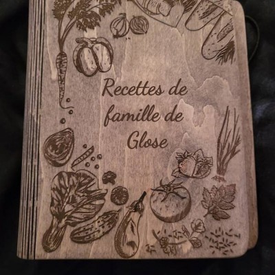 Livre de recettes en bois familial personnalisé pour maman grand-mère, idées cadeaux pour le jour de Noël