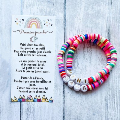 Bracelet Rentrée Scolaire Personnalisé Cadeau Premier Jour de Maternelle