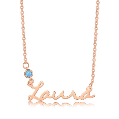 Collier personnalisé de nom de pierre de naissance