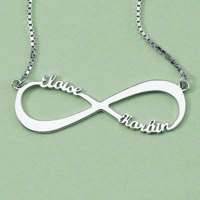 Collier Prénom Infini Personnalisé avec 1 à 8 Prénoms