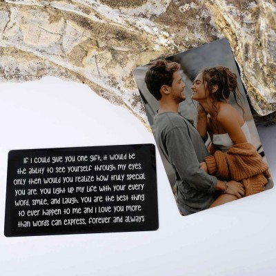 Rosefeels portefeuille en métal personnalisé carte photo note d'amour cadeau d'anniversaire pour lui elle