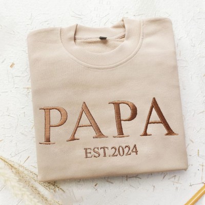 Sweat à capuche papa brodé personnalisé avec noms d'enfants pour cadeau de fête des pères