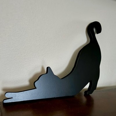 Pancarte D'angle de porte fantôme de chat noir d'Halloween