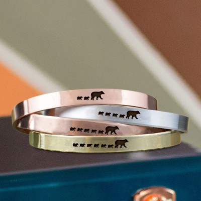 Rosefeels Bracelet Personnalisé Maman Ours pour Maman Grand-Mère