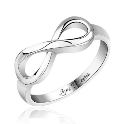 Bague symbole infini gravure
