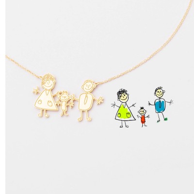Colliers de dessin pour enfants - Bijoux spéciaux pour les mamans