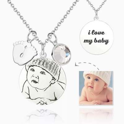 Collier Tag Femme Gravé Photo