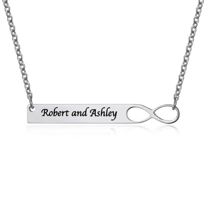 Collier de barre d’infini avec la gravure