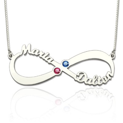Collier Prénom Infini avec Pierres de Naissance