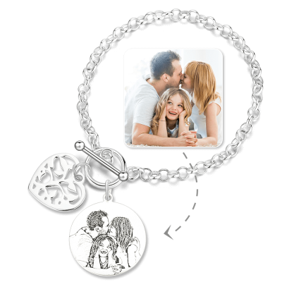 Bracelet Tag gravé photo avec gravure