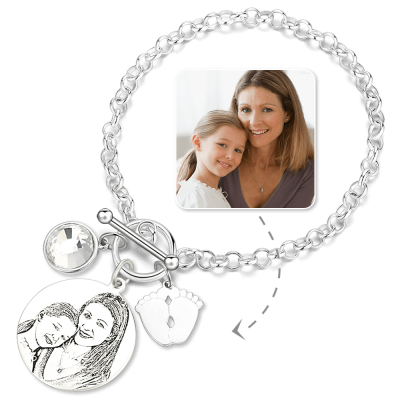 Bracelet Tag gravé photo avec gravure