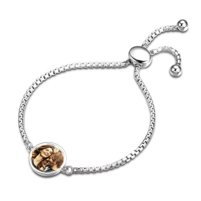 Bracelet photo personnalisé en argent