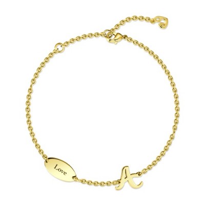 Bracelet jonc infini avec breloques initiales