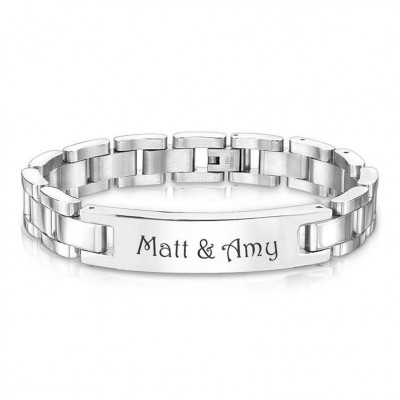 Bracelet pour homme deux tons en argent personnalis