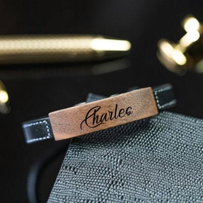 Bracelet en cuir personnalisé pour lui avec gravure