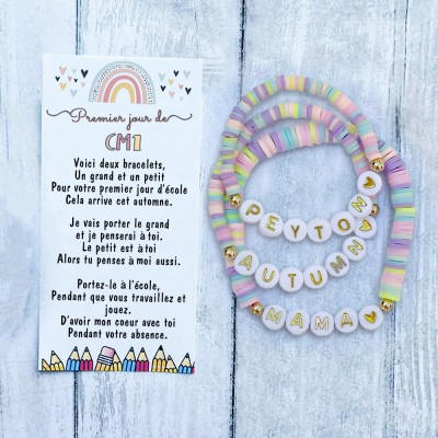 Bracelet Rentrée Scolaire Personnalisé Cadeau Premier Jour de CM1