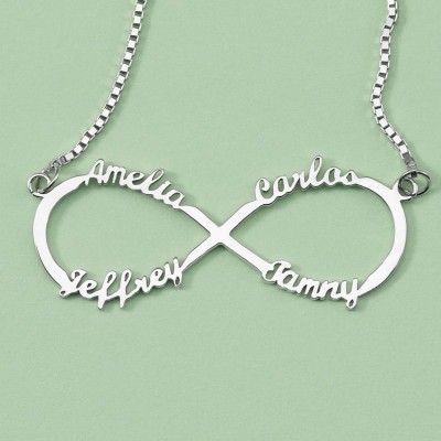 Collier Prénom Infini Personnalisé avec 1 à 8 Prénoms