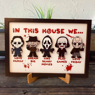 Panneau de film d'horreur Joyeux Halloween Décoration d'intérieur