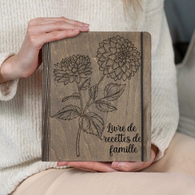 Livre de recettes familial personnalisé en bois pour maman, grand-mère, idées cadeaux pour le jour de Noël
