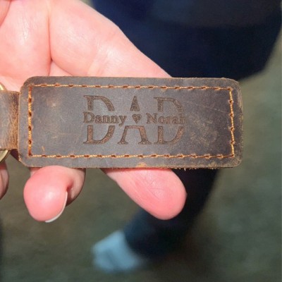 Father's Day Personalized Dad Keychain With Kids Name