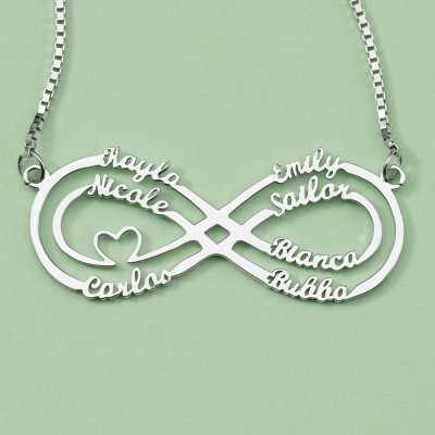Collier Prénom Infini Personnalisé avec 1 à 8 Prénoms