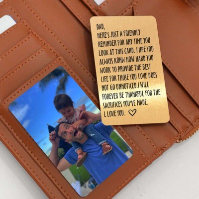 Rosefeels portefeuille en métal personnalisé carte photo note d'amour cadeau d'anniversaire pour lui papa