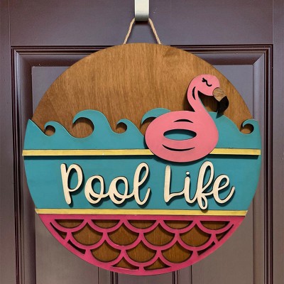 Accroche-porte Rosefeels Pool Like Flamingo Porte d'entrée de la ferme Décoration murale de la maison