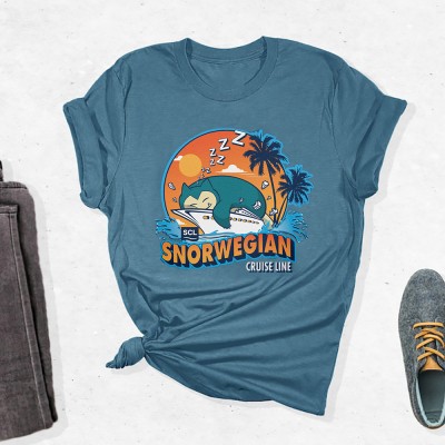 T-shirt à col rond personnalisé avec motif de dessin animé Le meilleur cadeau pour la fête des pères