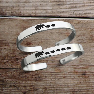 Rosefeels Bracelet Personnalisé Maman Ours pour Maman Grand-Mère