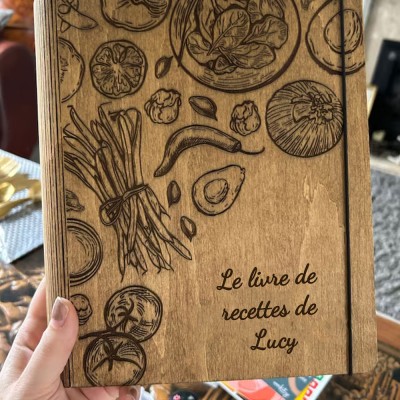 Livre de recettes familial personnalisé en bois pour maman, grand-mère, idées cadeaux pour le jour de Noël