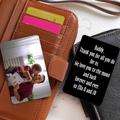 Rosefeels portefeuille en métal personnalisé carte photo note d'amour cadeau d'anniversaire pour lui papa
