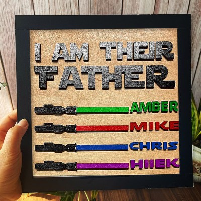 I Am Their Father Sign Personalized Kids Name Frame For Dad Father's Day