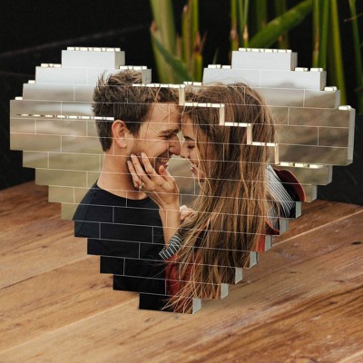 Rosefeels Cœur personnalisé bloc photo puzzle brique de construction anniversaire anniversaire Saint Valentin idées cadeaux