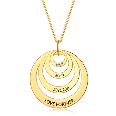 Collier de disque gravé avec 1-5 cercles