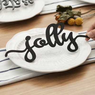 Cartes de place de Thanksgiving pour la décoration de la table à manger Signe de mots joyeux