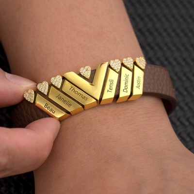 Bracelet nom personnalisé pour homme avec nom d'enfant pour les cadeaux de la fête des pères de papa