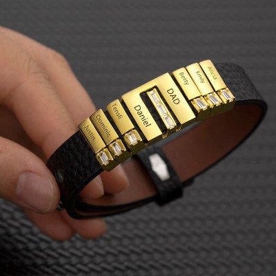 Bracelet nom personnalisé pour homme avec nom d'enfant pour les cadeaux de la fête des pères de papa