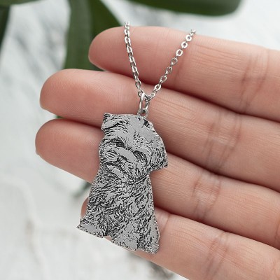 Collier gravé avec photo d'animal de compagnie personnalisé