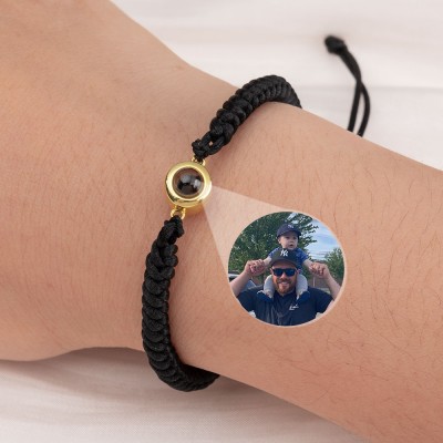Bracelet de projection de photo personnalisé pour les premières idées de cadeaux pour la fête des pères